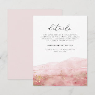 JULIEN Blush Pink Watercolor Gold Elegant Details Invitation