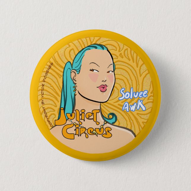 Juliet Circus - Soluee Awk 2 Inch Round Button (Front)