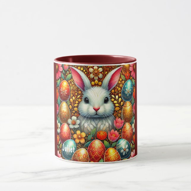 JULIET ~ EASTER BUNNY Oeufs Fleurs ~ Mug (Centre)