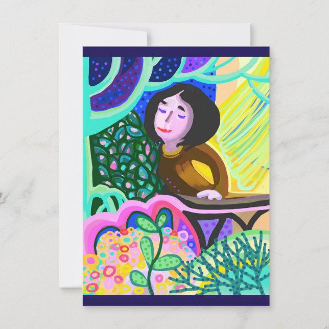 Juliet on balcony romantic birthday card (Front)