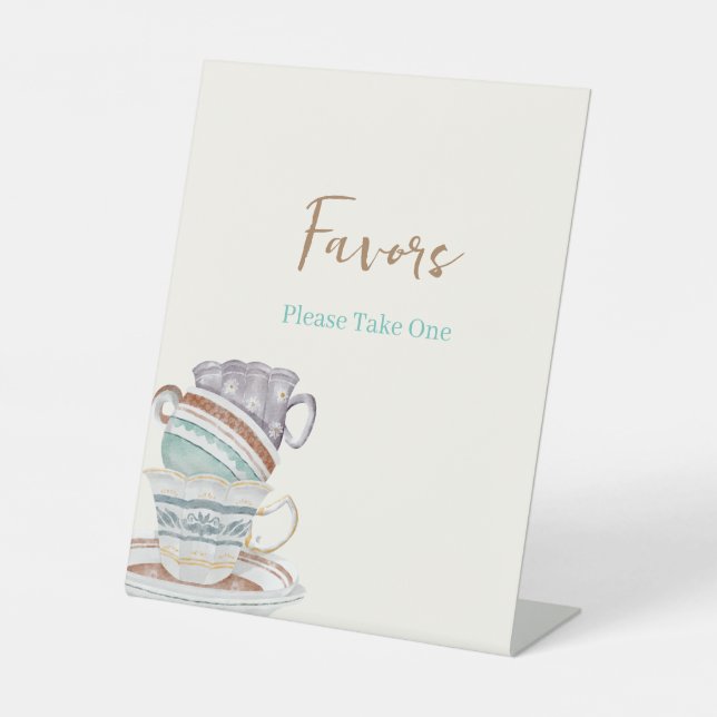 JULIET Tea Set Party Bridal Shower Favour Sign (Front)