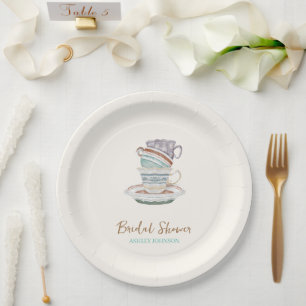 JULIET Tea Set Party Bridal Shower Paper Plate