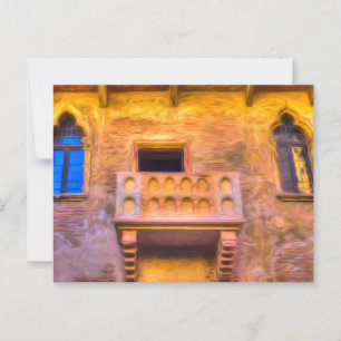 Juliet's Balcony Verona Art              Postcard