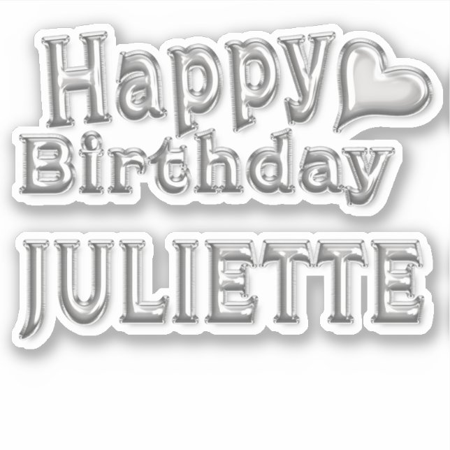 Juliette Happy Birthday Autocollants (Devant)