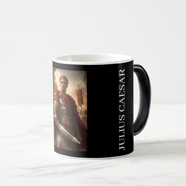 Julius Caesar black & white Magic Mug (Front Right)