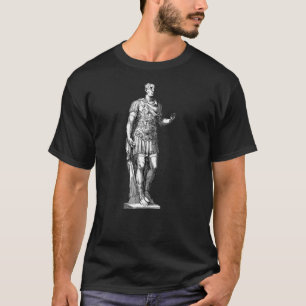 Julius Caesar Emperor Statue Line Art Roman Man T-Shirt