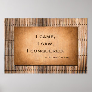 Julius Caesar quote "I came, I saw, I conquered." Poster