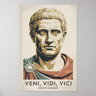 Julius Caesar Quote Roman Empire Illustration Poster