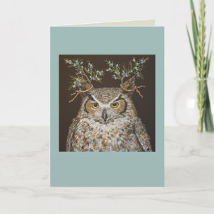Julius the great-horned owl card