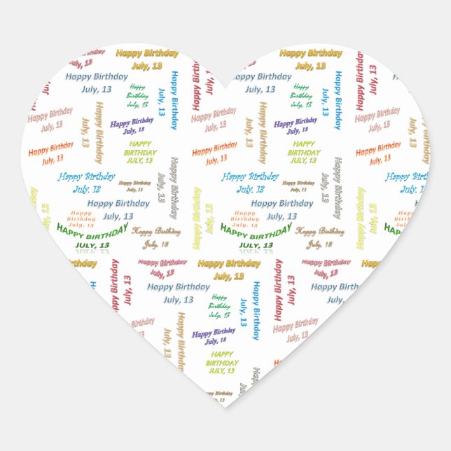 July, 13 Birthday Sticker (Front)