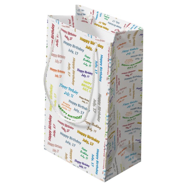 July, 17 Birthday Gift Bag (Back Angled)