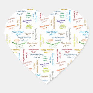 July, 17 Birthday Sticker