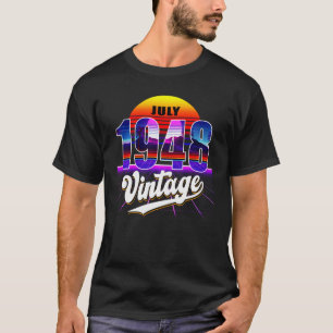 July 1948 Retro 73rd Birthday Vaporwave 70 S Style T-Shirt