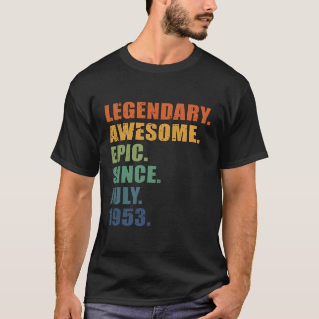 July 1953 70 Years Anniversary 70Th T-Shirt (Front)