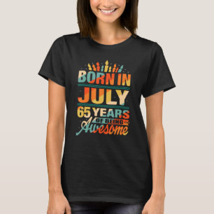 July 1957 65 Years Old 65th Birthday Candle Graph T-Shirt