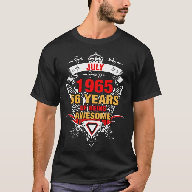 July 1965 56 years of Being Awesome T-Shirt (Front)