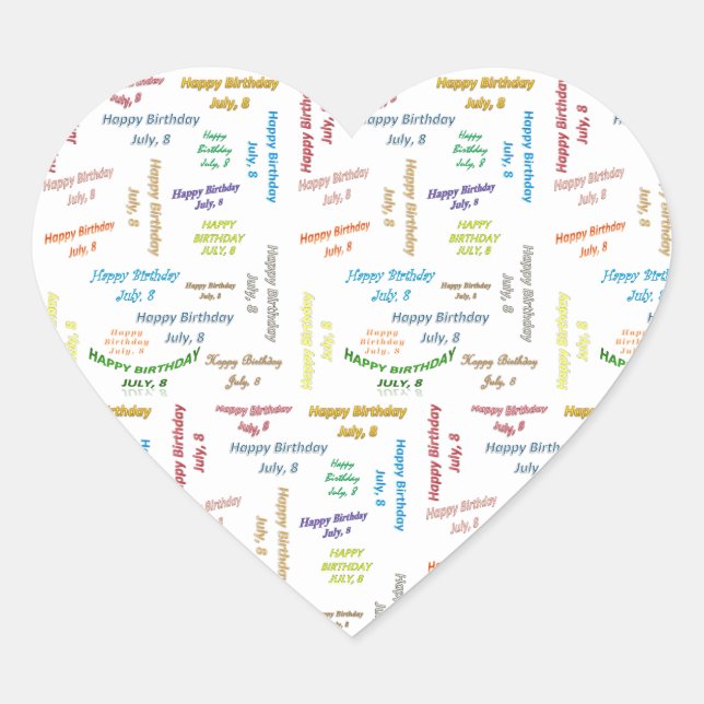 July, 1 Birthday Sticker (Front)