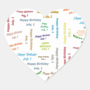 July, 1 Birthday Sticker