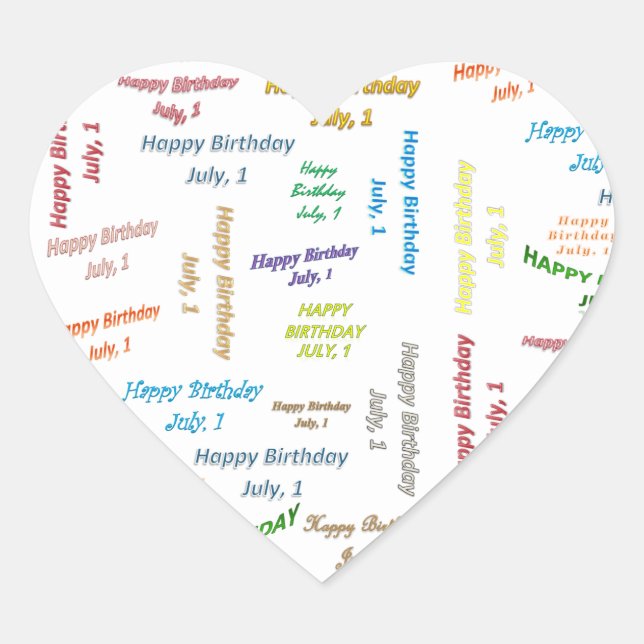 July, 1 Birthday Sticker (Front)