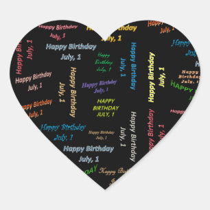 July, 1 Birthday Sticker