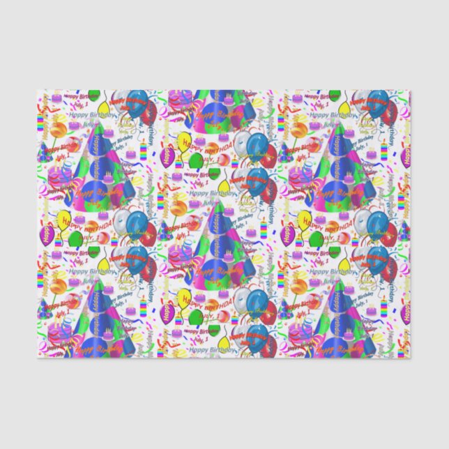 July, 1 Birthday Tissue Paper (Front)