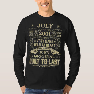 July 2001 21 Years Old 21th Birthday T-Shirt
