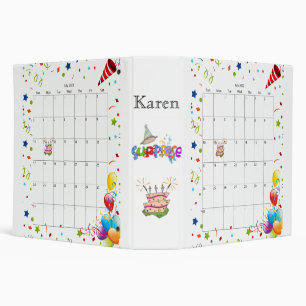 July 2022 Calendar Happy Birthday Binder 