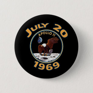 July 20, 1969 Apollo 11 Mission to the Moon 2 Inch Round Button