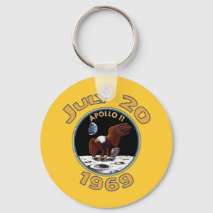July 20, 1969 Apollo 11 Mission to the Moon Keychain
