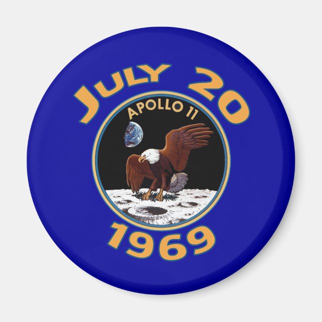 July 20, 1969 Apollo 11 Mission to the Moon Magnet (Front)
