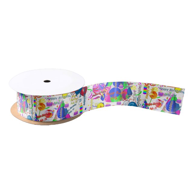 July, 21 Birthday Ribbon Satin Ribbon (Spool)