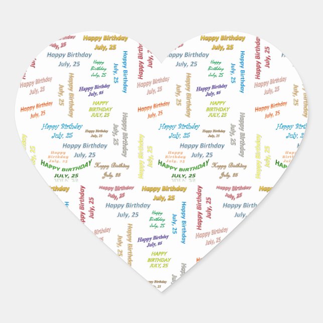 July, 25 Birthday Sticker (Front)