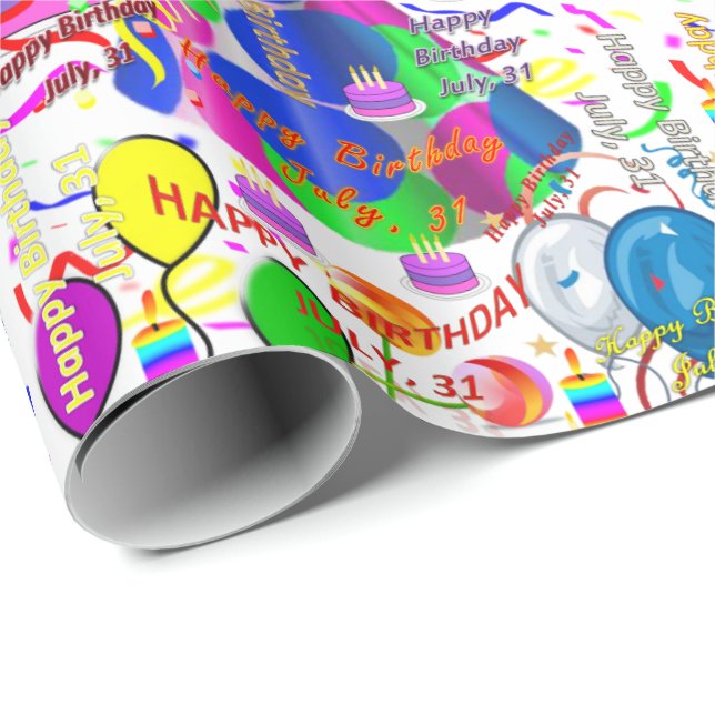 July, 31 Birthday Gift Wrapping Paper (Roll Corner)
