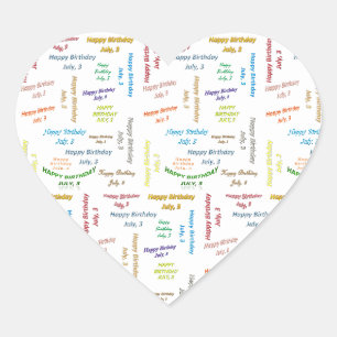 July, 3 Birthday Sticker