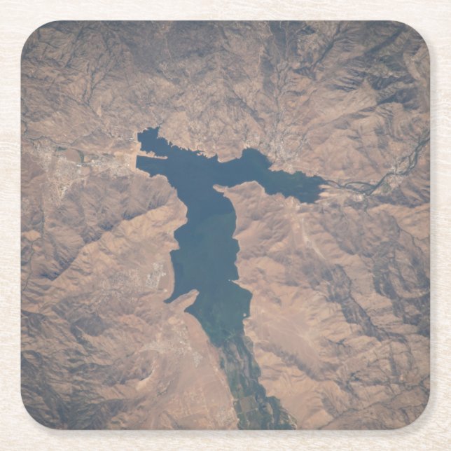 July 4, 2019 - Lake Isabella In California. Square Paper Coaster (Front)