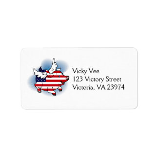 July 4 - 4th of July Patriotic Flying Pig(s) Label