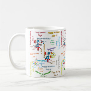 July 4, Birthday Mug