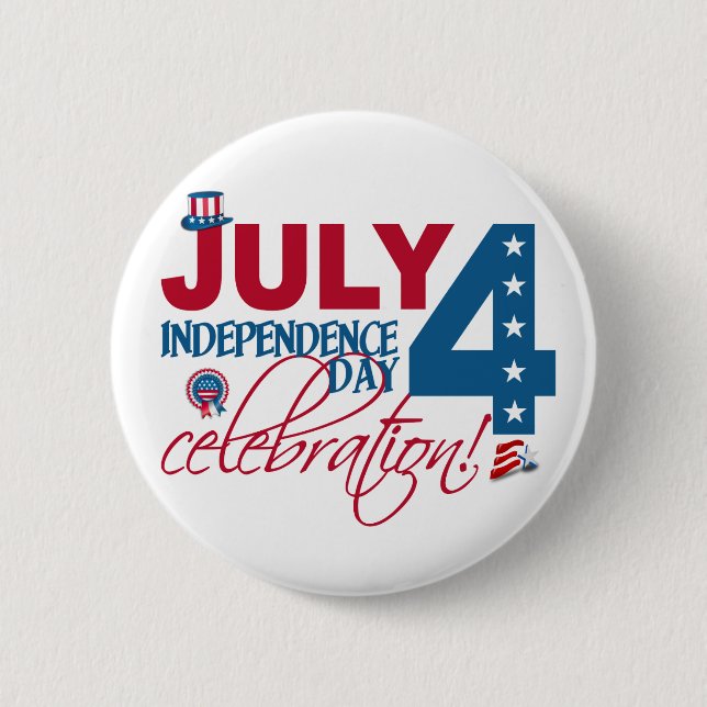 JULY 4 Celebration button (Front)