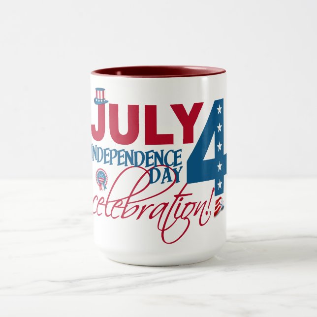 JULY 4 Celebration mug– choose style & colour Mug (Center)