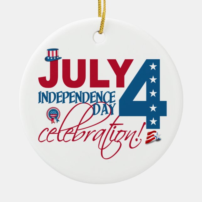 JULY 4 Celebration ornament – customize! (Front)