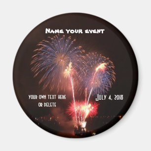 July 4 Fireworks Party Magnet