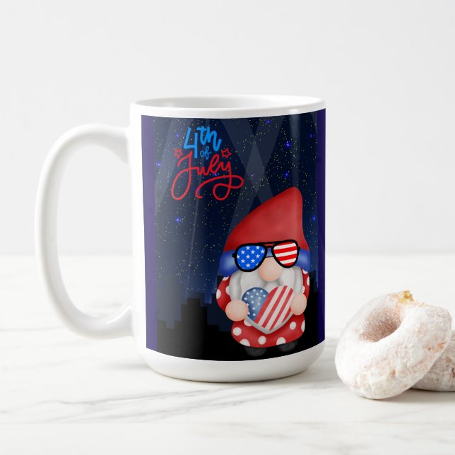 july 4 independence day coffee mug (With Donut)