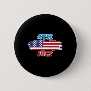 July 4 Shirt Fourth Of July American Flag For Men 2 Inch Round Button