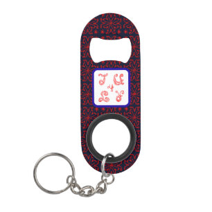 July 4 Sparkle Fabric Font Fireworks Bottle Opener Keychain Bottle Opener