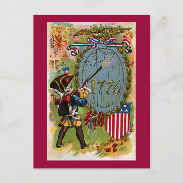July 4th 1776 Minuteman Postcard (Front)