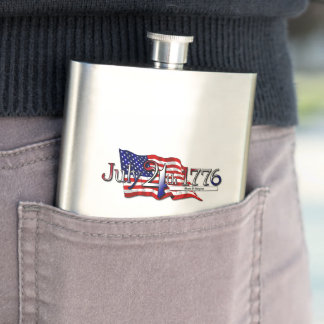 July 4th 1776 Stars & Stripes Hip Flask