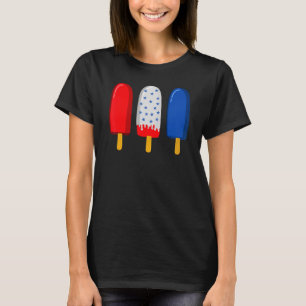July 4th  American Flag Popsicle Toddler Girl Boy T-Shirt