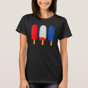 July 4th American Flag Popsicle Toddler Kids Girl T-Shirt