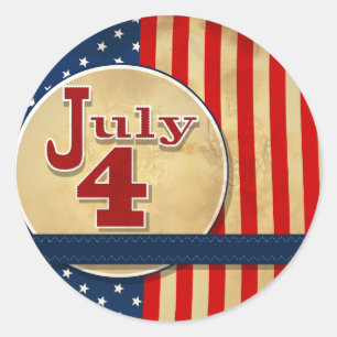 July 4th American Flag Stickers