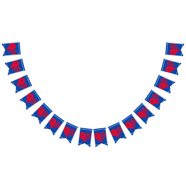 July 4th Americana Heart Bunting Flags (All)